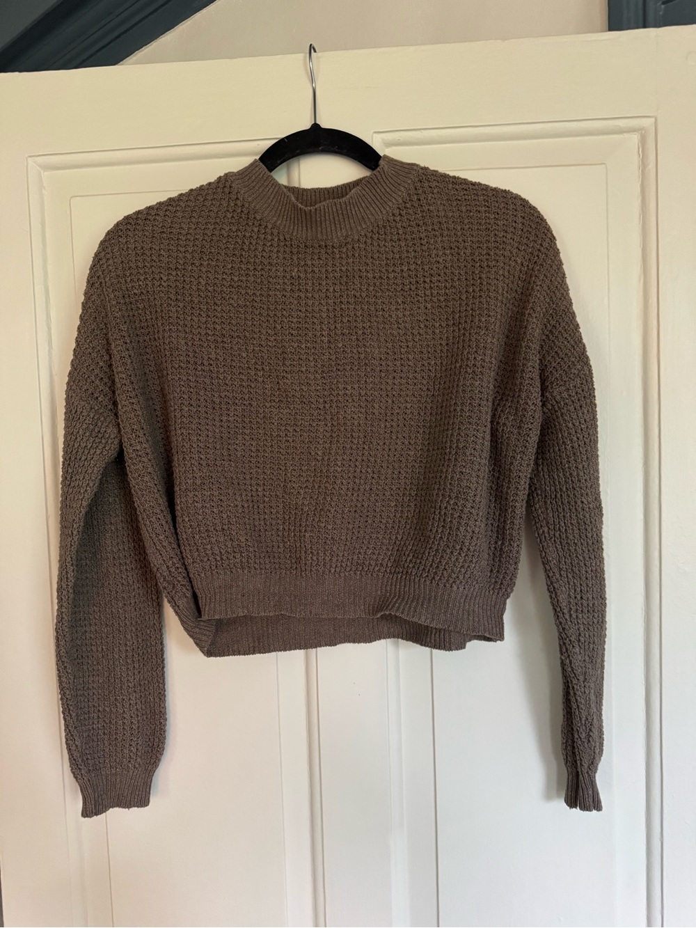 Brown sweater waffle knit